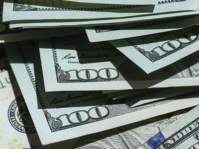 Cropped picture of a pile of money