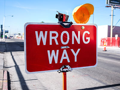 A "Wrong Way" Sign